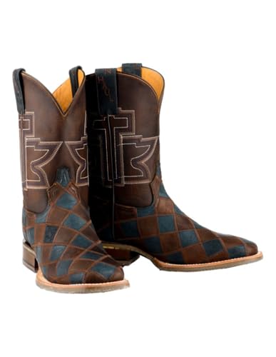 Tin Haul Men's Check Me Out Western Boot Broad Square Toe - 14-020-0077-0534 BR 10.5 D(M) US2
