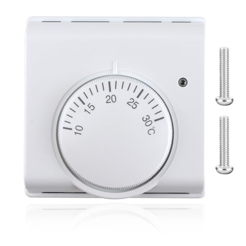 Central Heating Room Thermostat for Honeywell T6360B TC-RSTATL Mechanical Adjustable Dial Stat with Neon indicator Boiler Wall 2 Wire Thermostats Control Panel Replacement Energy Saving