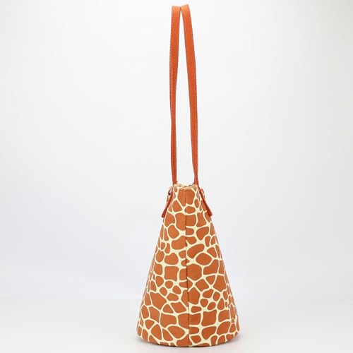 Image of Shoulder Bag for Women, Cotton Canvas Bucket Bags Tote Purse Cute Crossbody Bag Designer Ladies Handbags