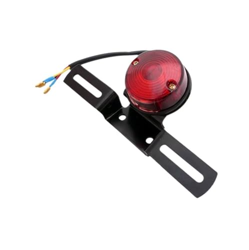 Feu arrière LED moto puissant à double intensité et support plaque d'immatriculation
