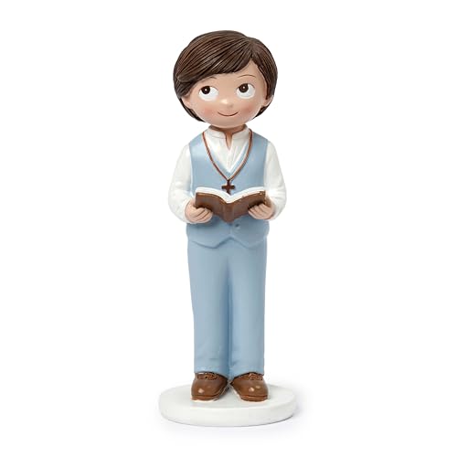 Mopec Y96 Figurine pour gâteau communion enfant gilet et bible 13 cm, multicolore, normal