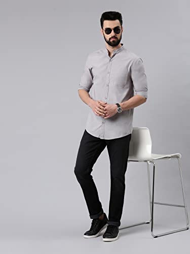 Image of THE SOUL PATROL Men's Casual Regular Fit Full Sleeve Premium Cotton Button-Down Shirt with Single Patch Pocket - Stylish, Classic, Comfortable, and Elegant for Everyday Wear