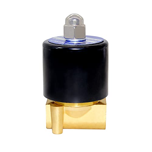Image of Beduan Brass Electric Solenoid Valve, 1 /4 inch 110V Air Valve Normally Colsed for Water Air Gas Fuel Oil