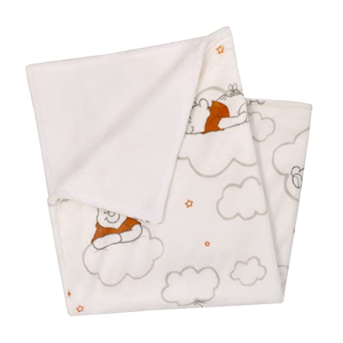 Image of NoJo Disney Winnie The Pooh Red and White Clouds Super Soft Sherpa Baby Blanket