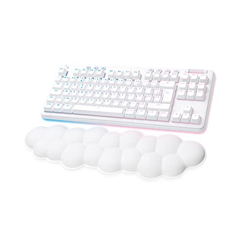 Logitech G715 clavier gamer sans fil avec éclairage LIGHTSYNC RVB, technologie LIGHTSPEED, switches Tactile (GX Brown) et repose-poignets, compatible PC et Mac avec le pack de jeu Les SIMS - Blanc