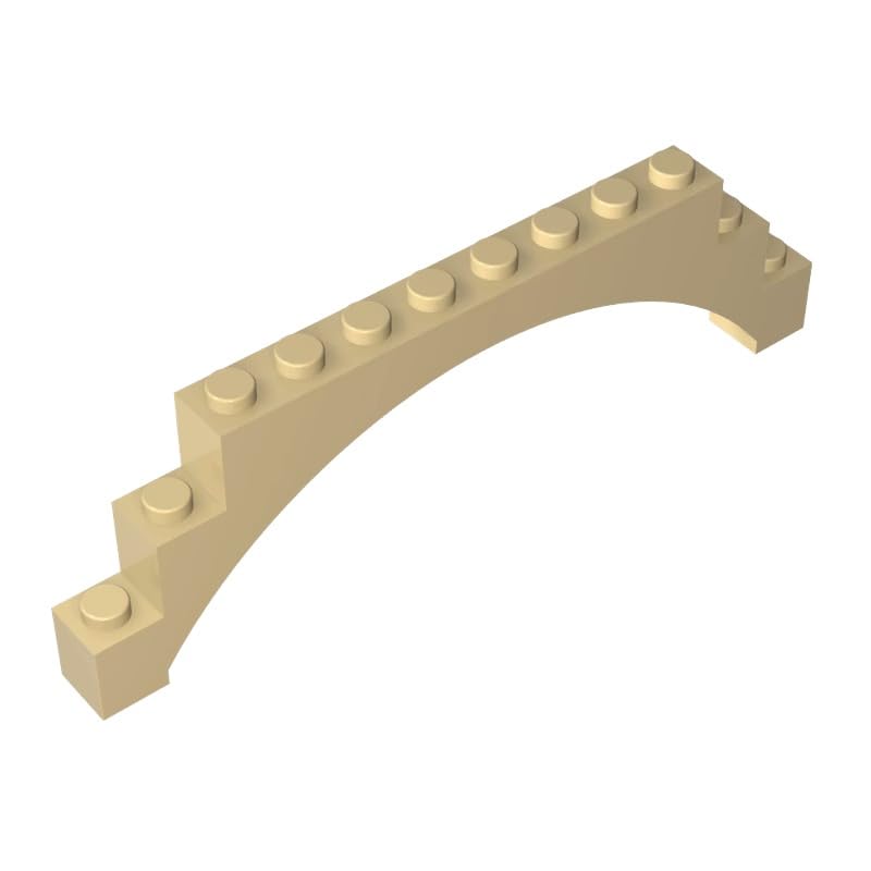 18838 Brick Arch 1x12x3 Raised Arch with 5 Cross Supports, Tan, 10 PCS — image 1
