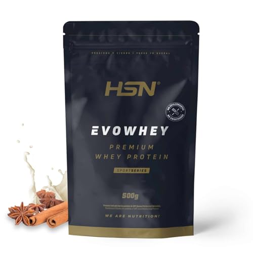 HSN Evowhey Protein Sin Edulcorantes | Canela 500g = 17 Tomas por Envase Concentrado de Proteína de Suero | 100% Whey Protein Concentrate | No GMO, Vegetariano, Sin Gluten ni Soja