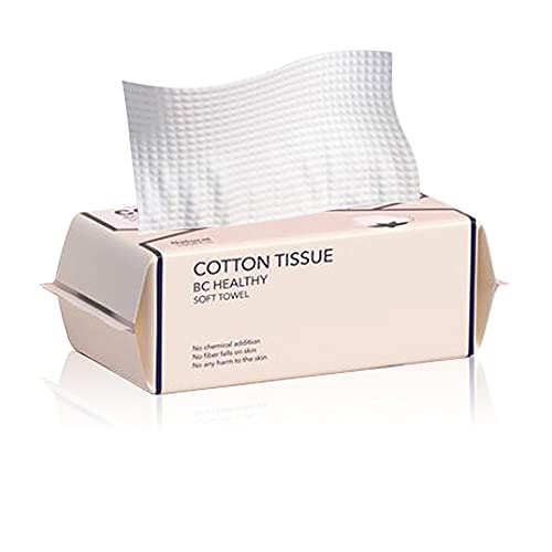 Disposable Facial Cotton Tissue, 100PCS Cotton Towels Face Cleansing Wipes for Sensitive Skin, Makeup Remover Washcloth Dry and Wet Use