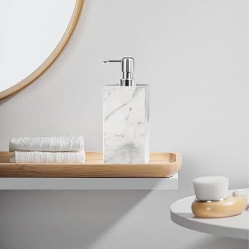Amaauto Marble Soap Dispenser, Bathroom Soap Dispenser With Stainless Steel Pump, White Hand Soap Dispenser, 6.7 Ounces For Bathroom Countertop-Lotion And Liquid Soap Dispenser thumb #5
