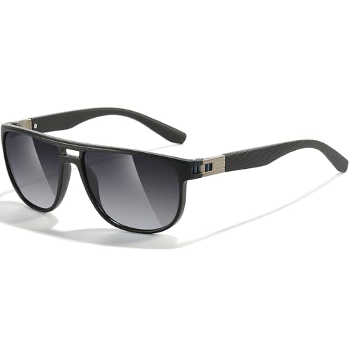 Square Aviator Polarized Sunglasses for Men UV400 Protection Driving Gradient Sun Glasses Shades Retro 70s Trendy