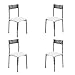 MOMMA HOME Set 4 Sillas - Modelo TABARCA - Color Pata/Blanco - Material Metal/Ecopiel - Medidas 41 x 47 x 86 cm