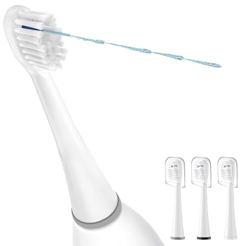LEDOSAKO Testine di ricambio per spazzolino da denti Water-Pik Sonic Fusion e Sonic Fusion 2.0, SF01, SF02, SF03 e SF04, setole trasparenti, forma originale con copertura in cristallo (confezione da 3