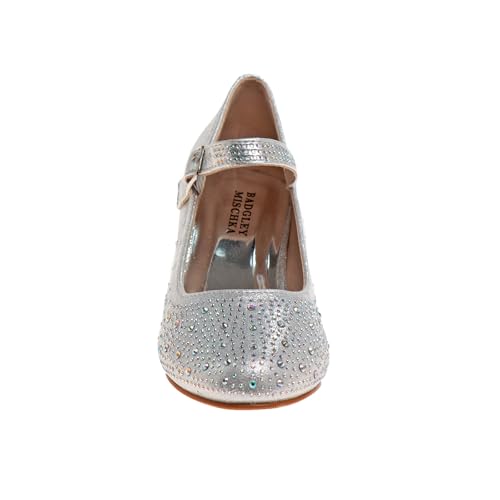 Image of Josmo Girls Low Heel Dress Pumps Crystal Strap Formal Wedding Sandals Flower Girl Shoes for Toddler /Little Kid /Big Kid