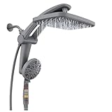 Rain Shower Head with filtered Handheld High Pressure rainfall Shower Heads with Handheld Spray Combo Adjustable one-piece stand daul shower head Built-in Magnetic Docking and Power Jets