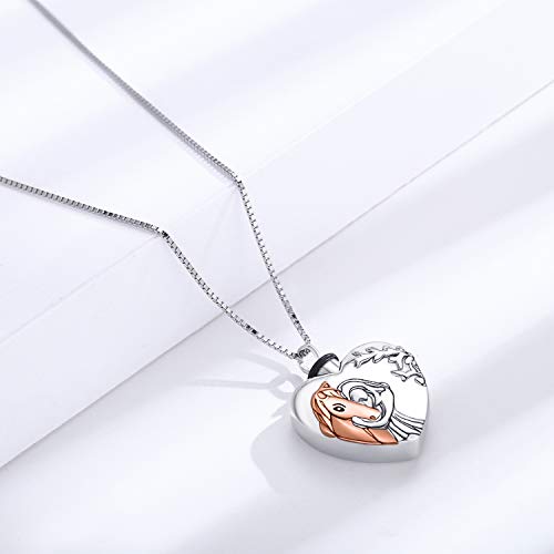 Horse Urn Necklace for Ashes Sterling Silver Cremation Jewelry Keepsake Necklace Horse Gifts for Women Girls4