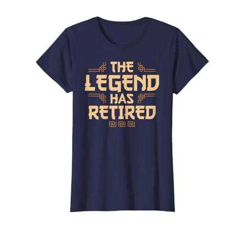 The Legend Has Retired Retirement Humor T-Shirt, Women, Navy Blue, XX-Large