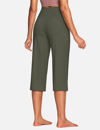 Image of ISEEGZ 15 inch / 18 inch / 21 inch / 25 inch Capri Pants for Women High Waist with Pockets Women's Capris Workout Yoga Pants Loose Straight Leg