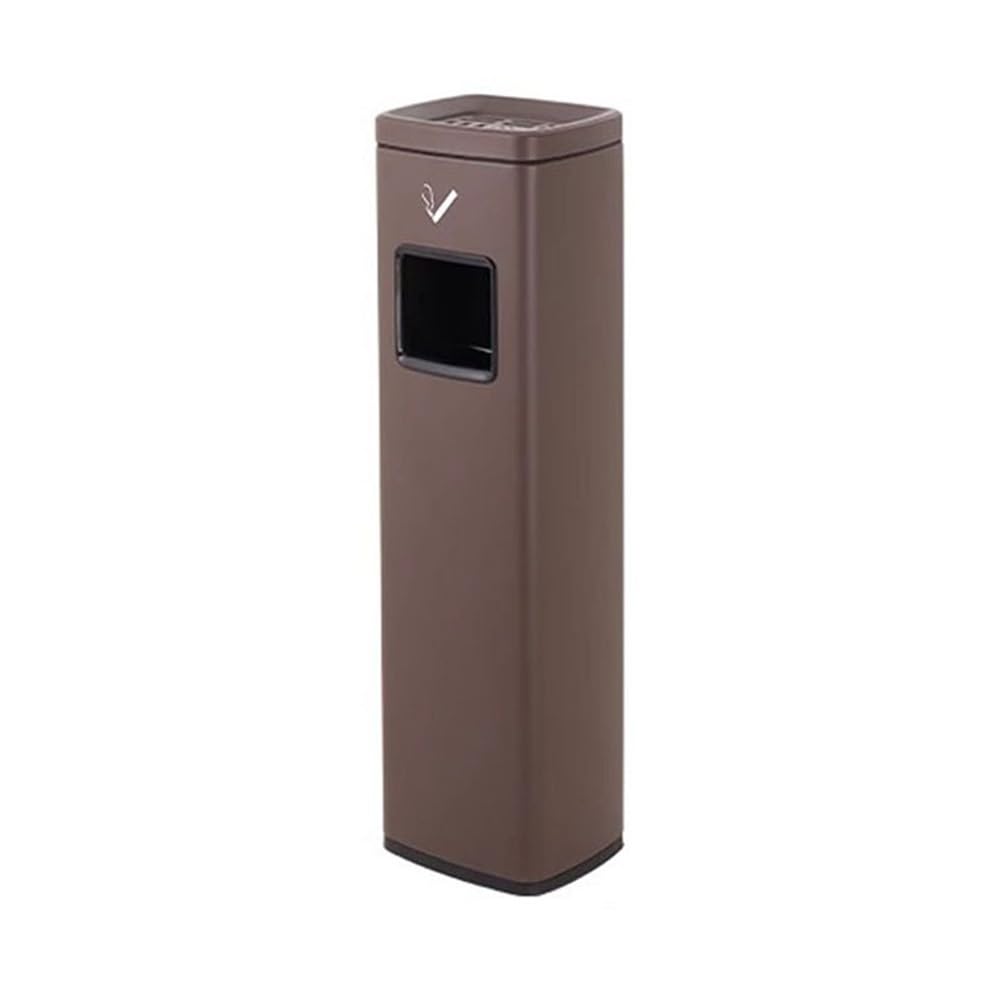 OLSKFUH Outdoor Ashtray Outdoor Commercial Districts Stainless Steel Rainproof Trash Can Vertical Cigarette Cylinder Soot Column Trash Can,Bruin