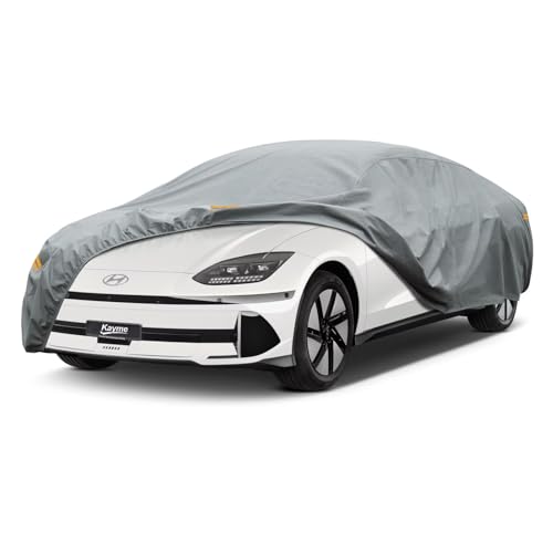 Image of Kayme Heavy Duty Car Cover Custom Fit Hyundai IONIQ 6 Waterproof All Weather for Automobiles, Full Exterior Covers Sun Rain UV Protection.（Deliver About 3-10 Days）