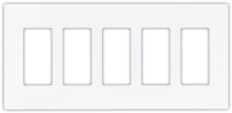 Eaton 9525WS ASPIRE - Placa de pared sin tornillos, 5 ventanas, color blanco satinado