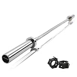 RitFit 4.9FT Solid Olympic Barbell, 2-inch Weightlifting Bar for Strength Training and Home Gym (with Collar)