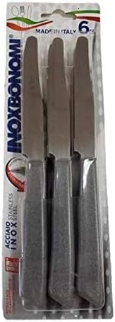 6 kitchen Knifes (Knives) - Italian Stainless Steel Vegetable/Steak/Table Knife Cutlery (Gray Stone)