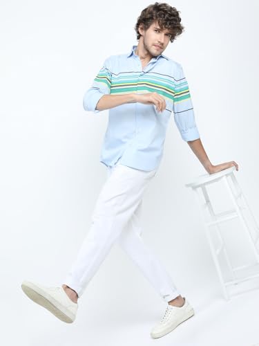 Image of Highlander Men's Slim Fit Striped Shirt | Full Sleeves | Everyday Wear Stylish Shirt for Men