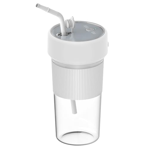 DONGKER Blender Cup,Electric Fruit Blender Maker Open Lid Power-off Function with Lid & Straw & 6 Blades for Kitchen Travel Gym Office Sports