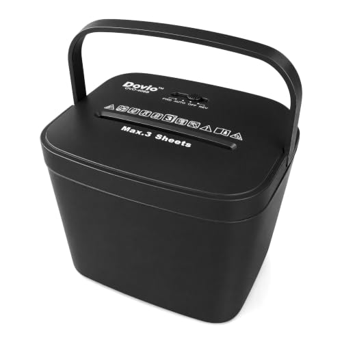 Dovio OVO-408S Mini Home Office Cross Cut Shredder, 3-Sheet Folded, 4L...