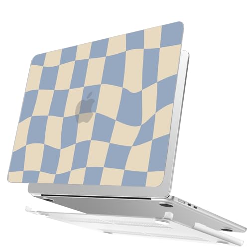 Image of AKIT for MacBook Air 15 inch Case M5 M4 M3 M2 2026-2023, Blue Checkboard | A3448 A3241 A3114 A2941, Funny Unique Pattern Hard Shell Laptop Case+Keyboard Cover+Screen Protector for Mac Air 15 inch