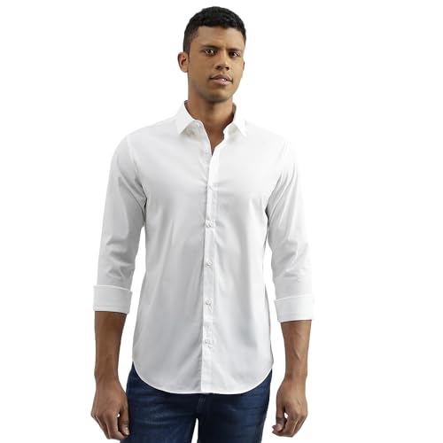 Image of United Colors of Benetton Slim Fit Spread Collar Solid Shirt