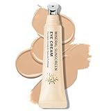 QIUFSSE Mineral Sunscreen Under Eye Cream for Dark Circles, Puffiness and Bags - Anti Aging, Corrector SPF 35, 3-in-1
