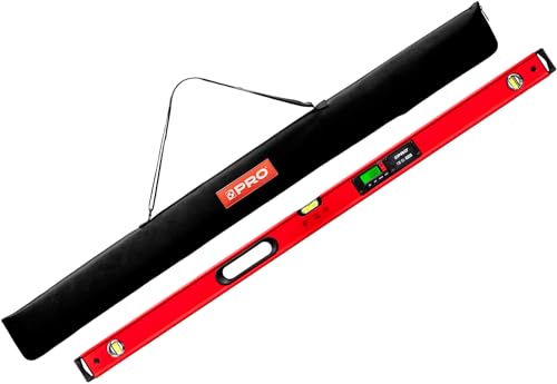 PRO900 Niveau Electronique 120cm avec 2 écrans LCD et pochette - Niveau à bulle numérique avec mémoire de mesure jusqu'à 19 résultats - Indice de...