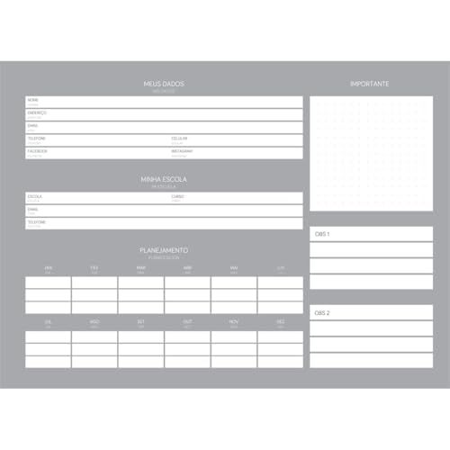 Caderno Espiral 275X200Mm Capa Dura Cartografia 80Fls 04/Pt Stella Fsc