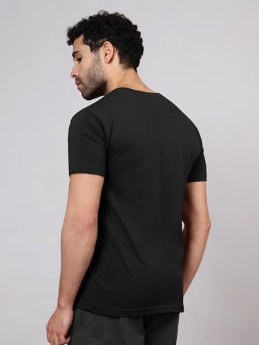 Image of BEYOUNG Cotton Regular Fit Plain T-Shirt for Men | Flexible Round Neck | Casual T-Shirt | Solid T-Shirt | Half-Sleeves | Stylish T-Shirt