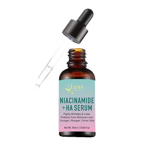 Lass Natural 10% NIACINAMIDE + Zinc PCA + HA Skin Care Serum Vitamin B3 | Face serum for open pores and oily skin 30ml Spot correction Clears Pack Of 1