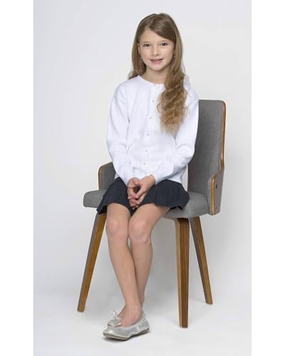 Julius Berger Girls White Cotton - Super Soft Feels Like Cashmere - Cardigan -4T4
