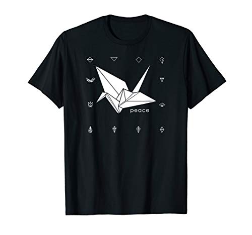 Peace Origami Crane Japanese T-Shirt, Black