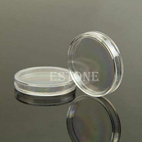 Contenedor para monedas 10 unidades 35mm plástico transparente miniatura 2
