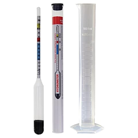 Home Brew Hydrometer with Included 100 Millimeter Trial Sampling Jar - Home Brew Equipment for Wine and Beer Making Testing Kit and Brewing Your Own Homebrew Cover