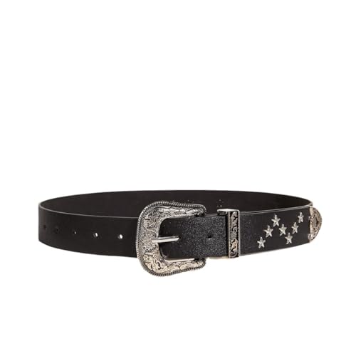 Y2k Star Studded Belts for Women Western Cowboy Cowgirl Vintage Grunge Engraved Buckle Leather Belt Punk Accessories 5