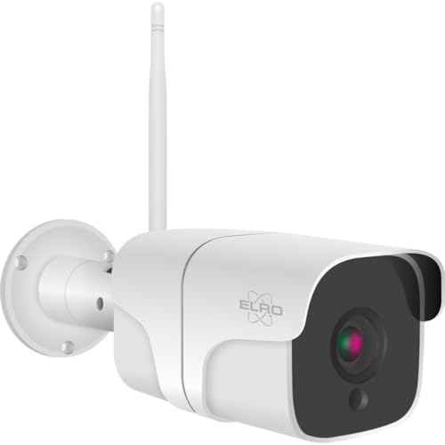 ELRO CO7000 Caméra de sécurité extérieure WiFi IP avec détecteur de Mouvement et Vision Nocturne - Caméra de Surveillance Full HD 1080P - Étanche IP66