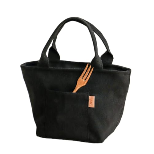 Roseelk ランチバッグ 保温 保冷 保冷バッグ ランチワイヤーバッグ 撥水 抗菌おしゃれ クーラーバッグ がま口 ランチバッグ お弁当 飲み物 お弁当袋 ペットボトル 水筒 大きめ 大容量 保温 手提げ お弁当入れ 食品収納 通勤 通学 男女兼用 (ブラック)