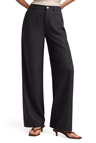 NIMIN Wide Leg Dress Pants Women 2026 High Waisted Trousers Pants Trendy Black Slacks Business Casual Outfits with Pockets M - image 2