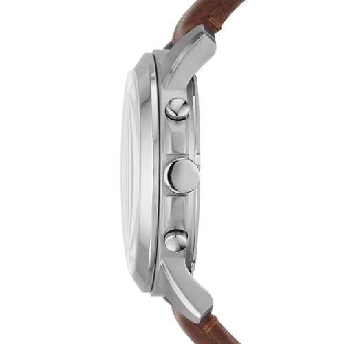 Fossil-Mens-Grant-Quartz-Stainless-Steel-and-Leather-Chronograph-Watch-Color-Silver-Brown-Model-FS4813