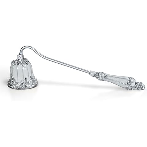 BGCTM Elegant Royal-Style Candle Snuffer with Pearl Inlay, Metal Handle for Safe and Stylish Candle Extinguishing (Elegant Silver) Cover