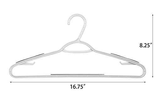 Finnhomy 50 Pack Plastic Hangers, Durable Clothes Hangers With Non-Slip Pads, Space Saving Easy Slide Organizer, Clothes Hanger For Bedroom Closet Wardrobe, Great For Shirts, Pants, Scarves #TOP1