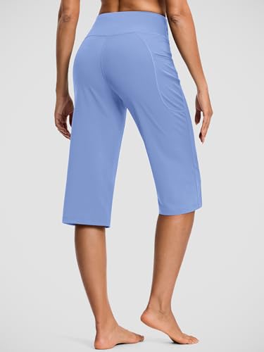 Image of ISEEGZ 15 inch / 18 inch / 21 inch / 25 inch Capri Pants for Women High Waist with Pockets Women's Capris Workout Yoga Pants Loose Straight Leg