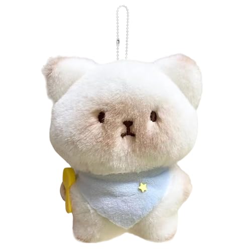 Abalorio de gatito de peluche, bonito dije para bolsa, colgantes suaves y portátiles, colgante de bolsa de felpa de gato, llavero creativo para bolsa, decoración ligera para colgar para bolso escolar,