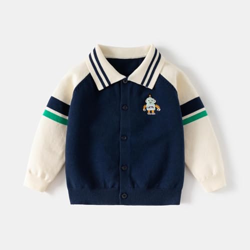 Girls Boys Fashion Print Sweater Cardigan Kids Long Sleeve Knit Sweaters School Uniform Cute Cotton Fall Jacket Coat2